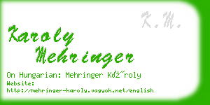 karoly mehringer business card